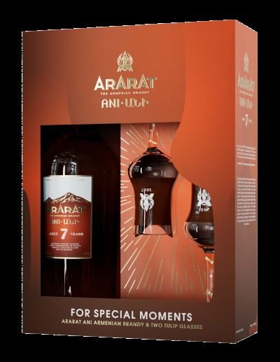 Бренди Арарат 7YO + 2 чаши 0,7Л 40% / Brandy Ararat 7y + 2 glasses 0,7L 40%