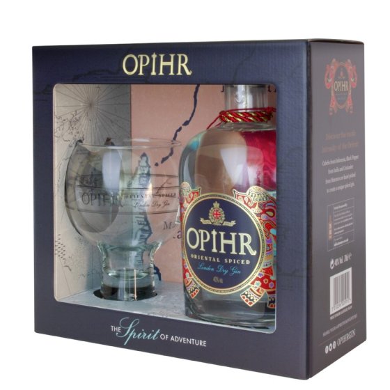 Джин Опир Ориенталски Кутия + 1 чаша 0,7л 42,5% / Opihr Oriental Spiced Gin 0,7l 42,5% + 1x sklo GB