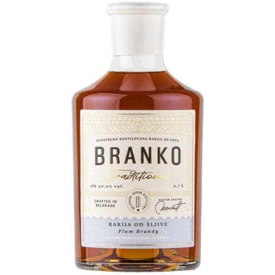 Бранко сливова ракия Традиционна 0,7Л 40% / Branko slivova rakia Traditional 0,7L 40%