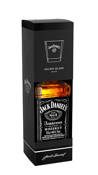 Джак Даниелс + чаша 0,7Л 40% / Jack Daniel's No 7 + rock glass 0,7L 40%