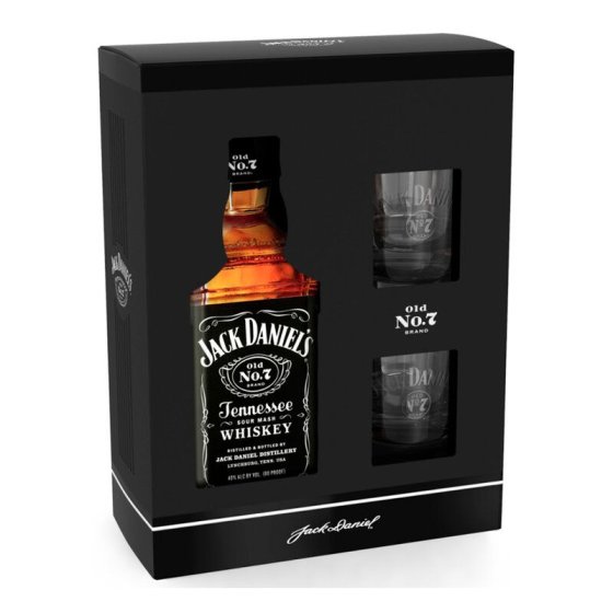 Джак Даниелс + 2 чаши 0,7Л 40% / Jack Daniel's No.7 0,7l 40% + 2x sklo