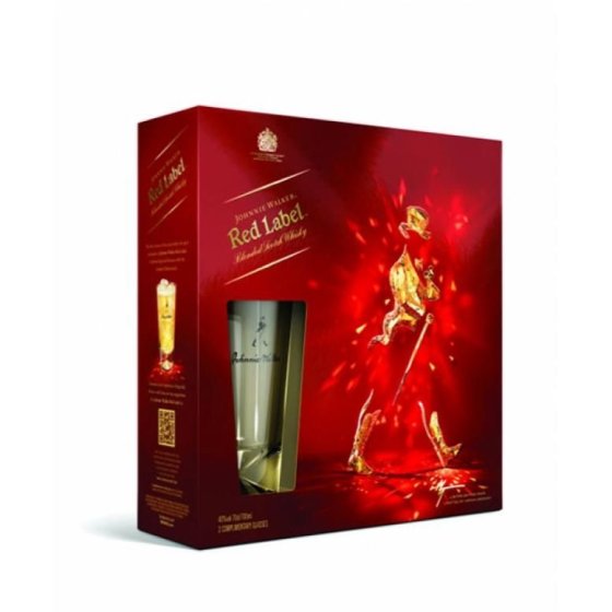 Джони Уокър Червен Етикет + чаша 0,7Л 40% / Johnnie Walker Red + glass 0,7L 40%