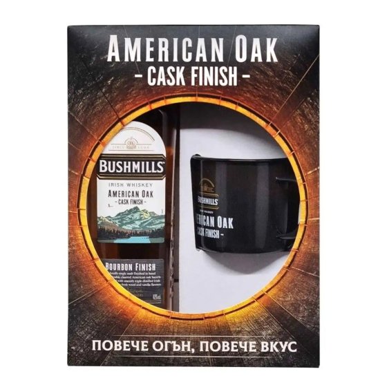 Бушмилс Америкън Оук Каск Финиш + чаша 0,7Л 40% / Bushmills American Oak + glass 0,7L 40%